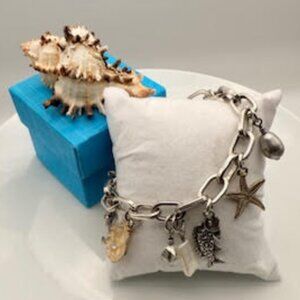 Brighton Nautical Charm Bracelet Silver & Gold | Two-Tone Starfish Ocean Theme